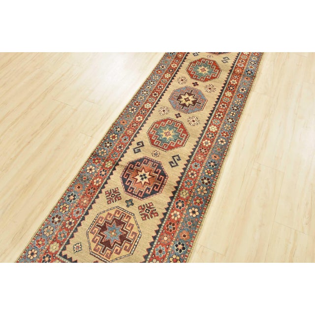 Farmhouse Kazak Runner 2’8” X 9’8” Brown Wool Tribal Hand-Knotted Oriental Rug For Sale - Image 3 of 13