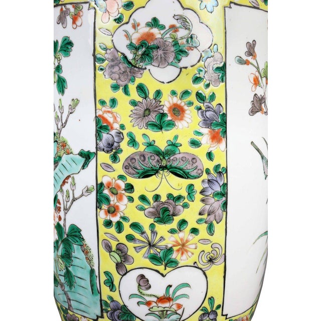 Ceramic Chinese Famille Verte Rouleau Form Table Lamp For Sale - Image 7 of 11