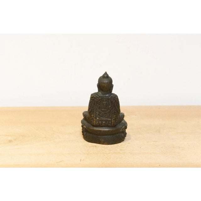 1950s Small Vintage Repurposed Metal Buddha For Sale - Image 5 of 6