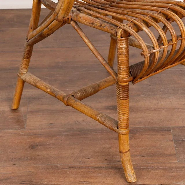 Vintage Set of 4 Bamboo Wicker Arm Chairs by Robert Wengler, Denmark 1960's For Sale - Image 12 of 13