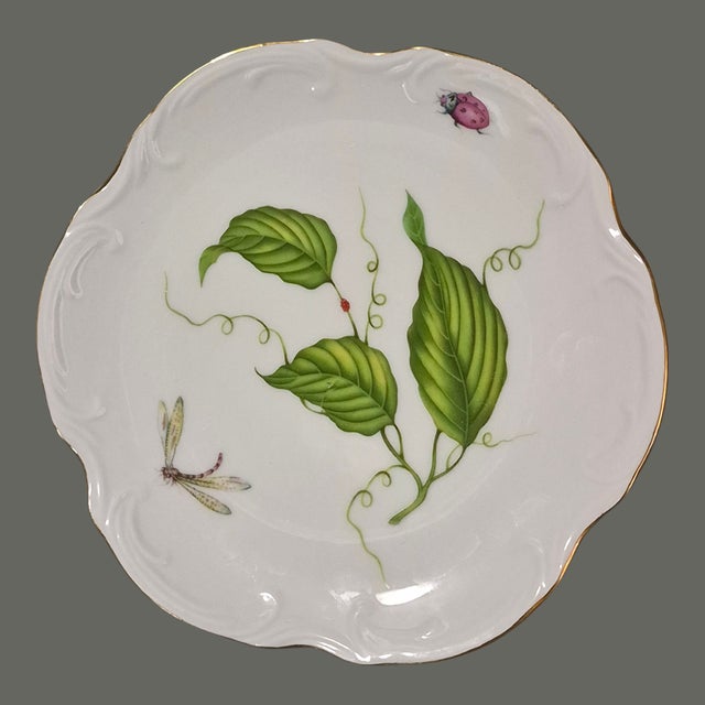 Vintage Dessert Plates Jardin Collection Godinger Ladybug Dragonfly Leaves - Set 4 For Sale - Image 6 of 9