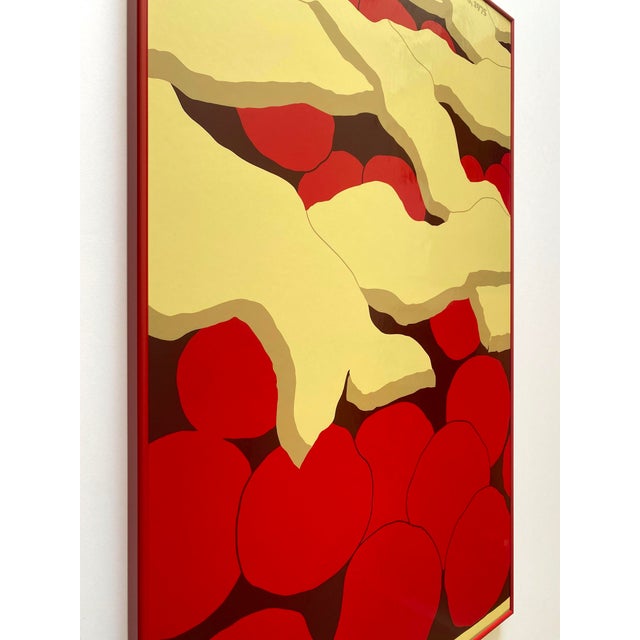 Metal Herman Miller Summer Picnic Vintage 1975 Mid Century Modern Steven Frykholm " Cherry Pie " Silkscreen Print Framed Large Pop Art Poster For Sale - Image 7 of 15