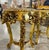 2020s French-Style Gilded Side Table Set of 2 – Beige Marble Top With Gold Leaf Floral Details For Sale - Image 5 of 8