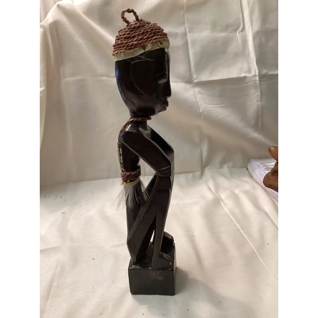 Vintage Hand Carved African Tribal Wooden Statue For Sale In Dallas - Image 6 of 6