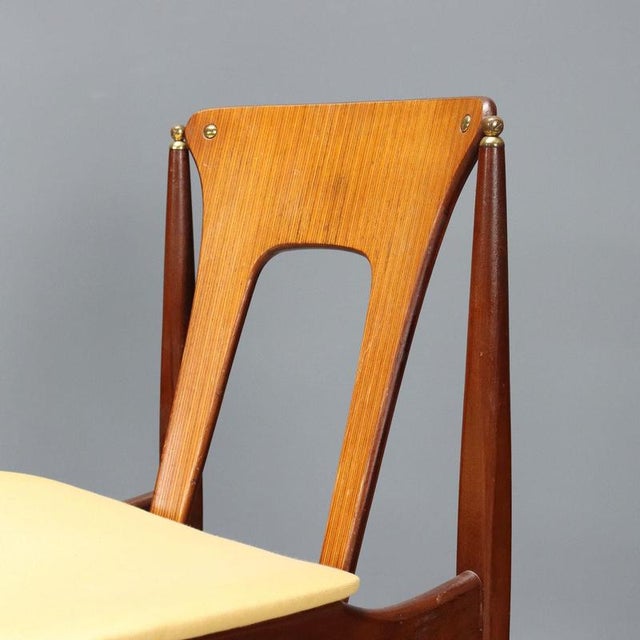 Vintage Wood and Cloth Chairs, Northern Europe, 1960s, Set of 4 For Sale - Image 5 of 9