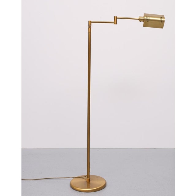 Swing Arm Brass Floor Lamp from Holtkoetter, Germany, 1980s For Sale - Image 10 of 10