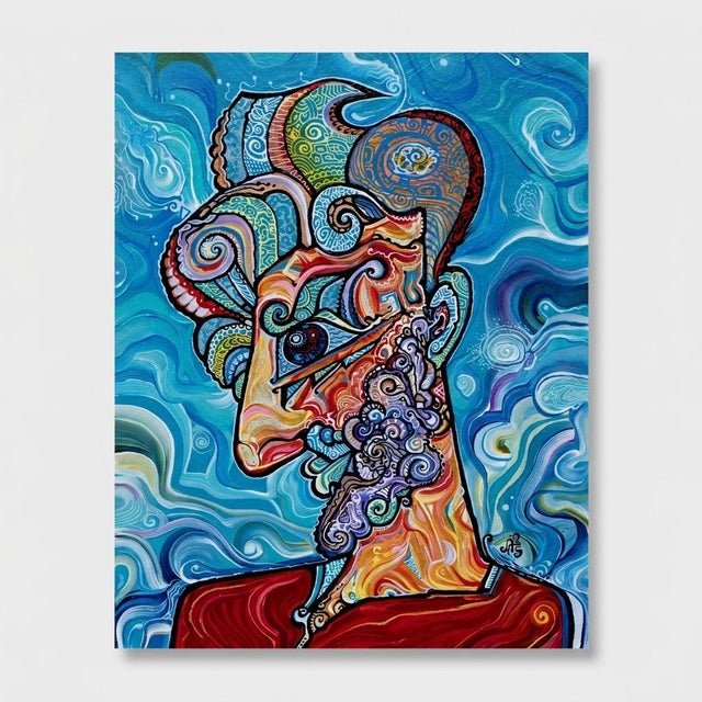 This is a one-of-a-kind original cubist painting by San Diego artist, Alexander Arshansky. Its dimensions are 20" x 16" x...