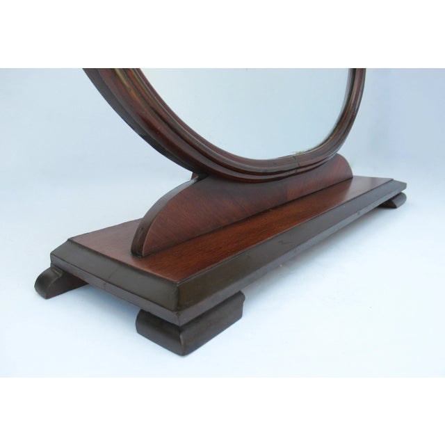 Wood Vintage C1930's Art Deco-Inspired Neoclassical Table Top Vanity Mirror For Sale - Image 7 of 13