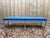 Brown Louis XVI Kitchen Bench in Wood with Blue Fabric For Sale - Image 8 of 8