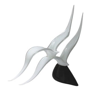 Soaring Birds Sculpture Licio Zanetti Murano Glass For Sale