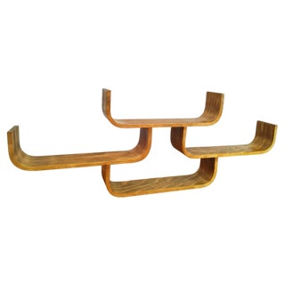 Czechoslovak Bent Plywood Shelf attributed to Ludvik Volak for Drevopodnik Holesov, 1960s For Sale