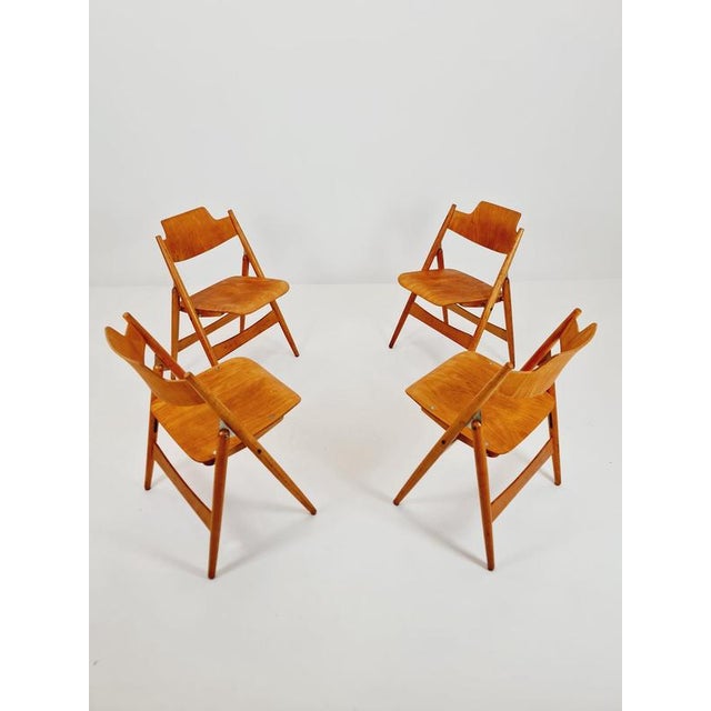 Austrian SE18 Folding Chairs by Egon Eiermann for Wilde & Spieth, 1950s Set of 4 For Sale - Image 3 of 18