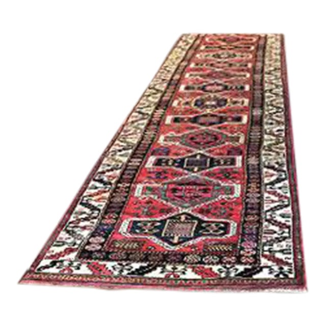 A 2nd to None 16' Long Antique Kurdish Runner Rug For Sale