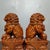 Pair of Hand-Carved Boxwood Guardian Lion Statues on Decorative Bases For Sale - Image 4 of 9