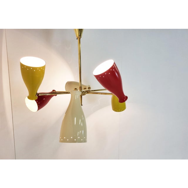 Mid-Century Coloured Chandelier, 1950s For Sale - Image 13 of 13