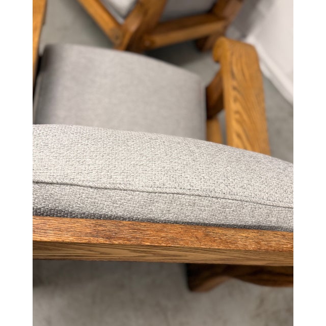 Mid-Century Brutalist French Oak Armchairs, 1920s, Set of 2 For Sale - Image 4 of 9