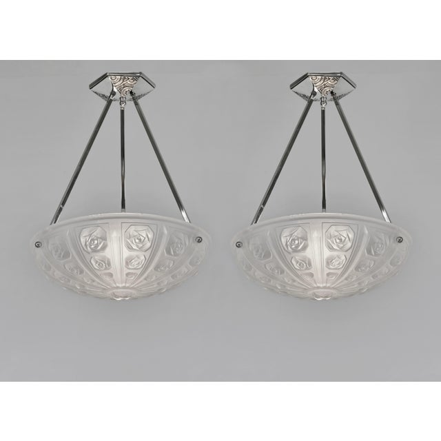 French Art Deco Pendant Light by Sevb & Gillen 1930 France - 2 Available For Sale - Image 11 of 11