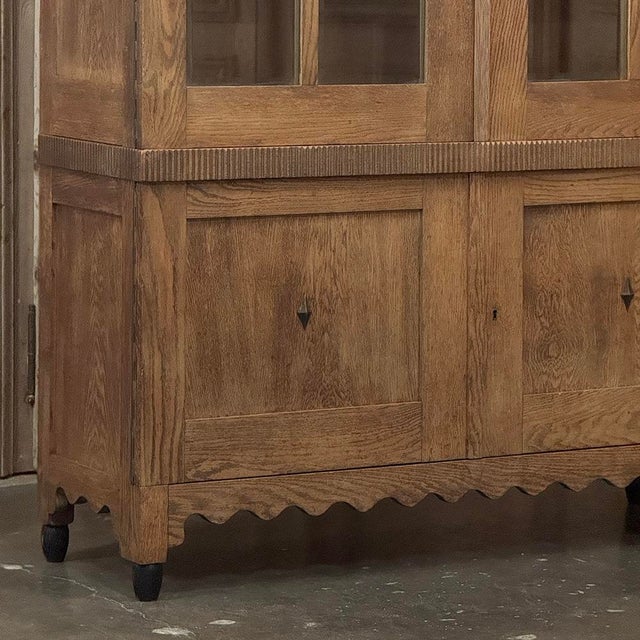 Antique Dutch Art Deco Period Solid Oak Bookcase For Sale In Dallas - Image 6 of 18