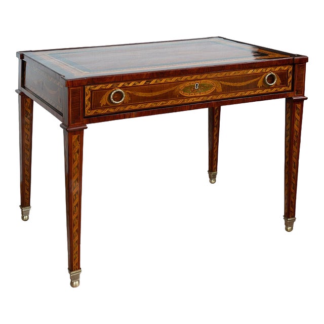 Antique Lombard Center Desk in Wood, Late 18th Century For Sale