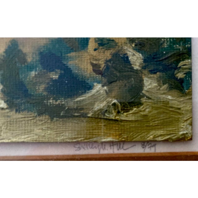 1970s Vintage Western Oil Painting of Sandia Mountains New Mexico by Shelley Hull For Sale - Image 5 of 7