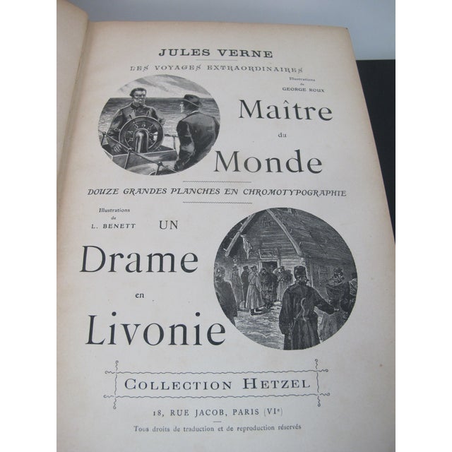 1900 - 1909 Jules Verne Maitre Du Monde Un Drame en Livonie Voyages Extraordinaires Book For Sale - Image 5 of 10