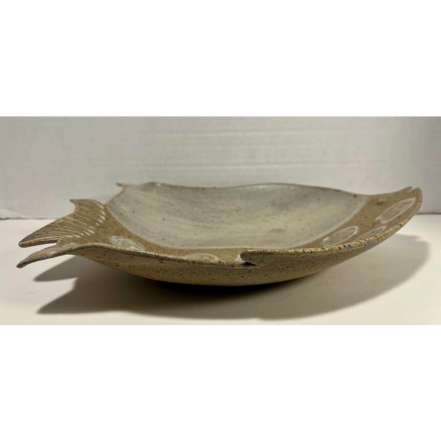 Mid-Century Modern Vintage Coastal Fish Platter Studio Pottery Signed For Sale In Los Angeles - Image 6 of 6