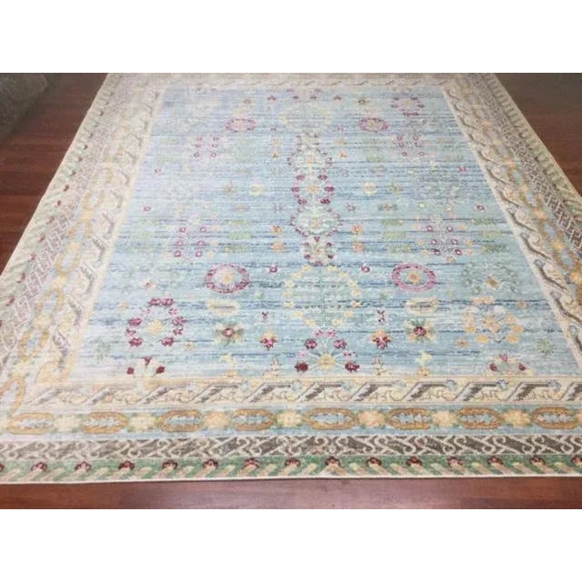 Beautiful Ushak Design Bamboo silk rug from Turkey circa new production, excellent Condition with all original ends and...
