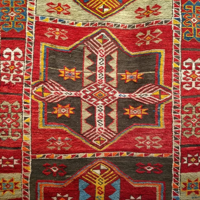 Early 20th Century Turkish Oushak Runner, Hand-Knotted Wool, Geometric Pattern, 3x16 For Sale - Image 12 of 16