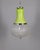 Pendant lamp with green glass body and decorated transparent glass lampshade, Italian design, 1970s. Up to 250V (Europe/UK...