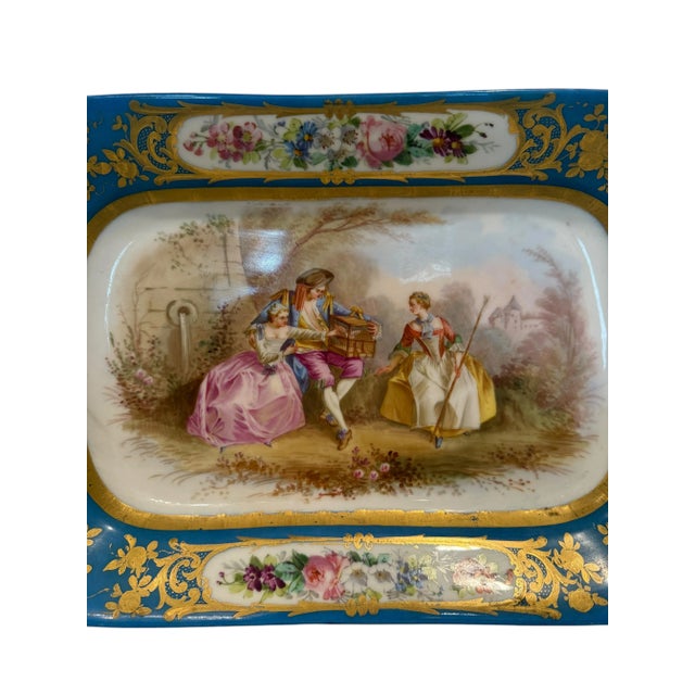 19th Century Hand Painted Sevres Style Porcelain Decorative Plates For Sale - Image 4 of 6