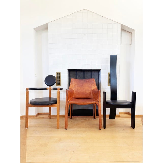 Cassina 1970s Original Cognac Natural Brown Leather Cassina Cab 413 Armchair Mario Bellini (4 Available) For Sale - Image 4 of 10
