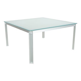 Atavola Glass Satin Dining Table Silver from B&B Italia / C&B Italia For Sale