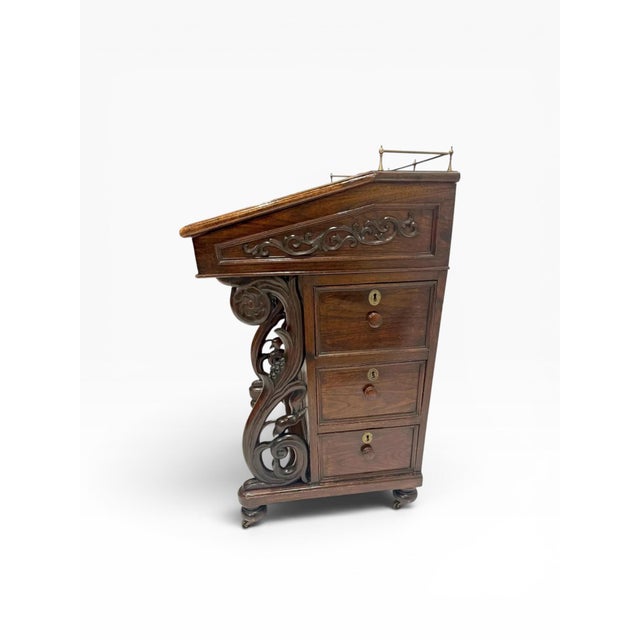19th Century Victorian Mahogany Davenport Desk For Sale - Image 9 of 14