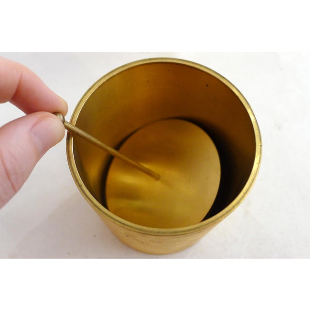 Mid-Century Modern Tobacco Jar Box in Gilded Brass by Brilux for Dunhill, Switzerland, 1950s For Sale - Image 3 of 11