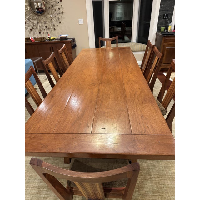Farmhouse Custom Thomas Fetherston Cherry Refectory Dining Table For Sale - Image 3 of 10