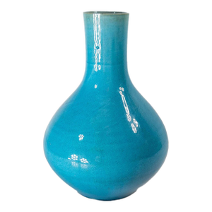 20th Century Japanese Electric Blue Turquoise Kangxi Style Bottle Vase