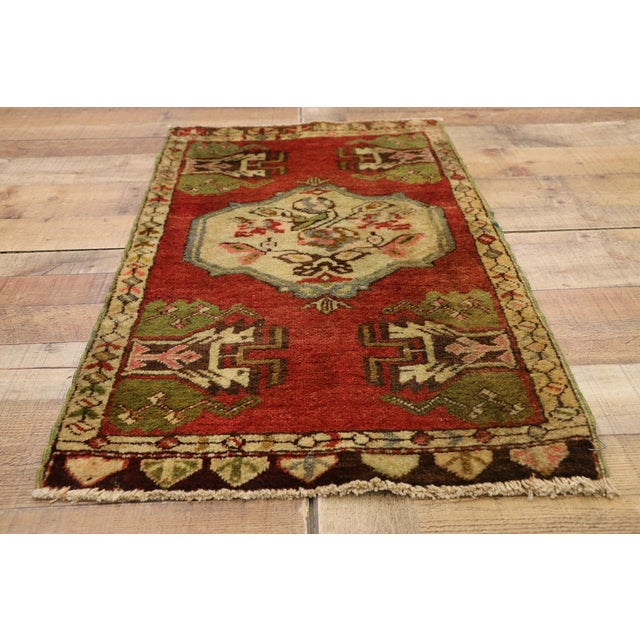 Textile Vintage Turkish Yastik Rug - 01'10 X 04'03 For Sale - Image 7 of 8