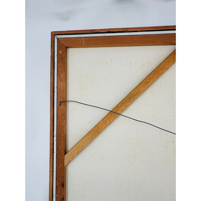 Massive Mid-Century Modern Lee Reynolds Botanical Oil Painting in Gold Gilt Faux Bamboo Wood Frame For Sale - Image 13 of 15