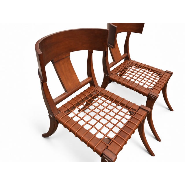 Mid-Century Modern Klismos Set of 6 Dining Chairs For Sale - Image 3 of 6