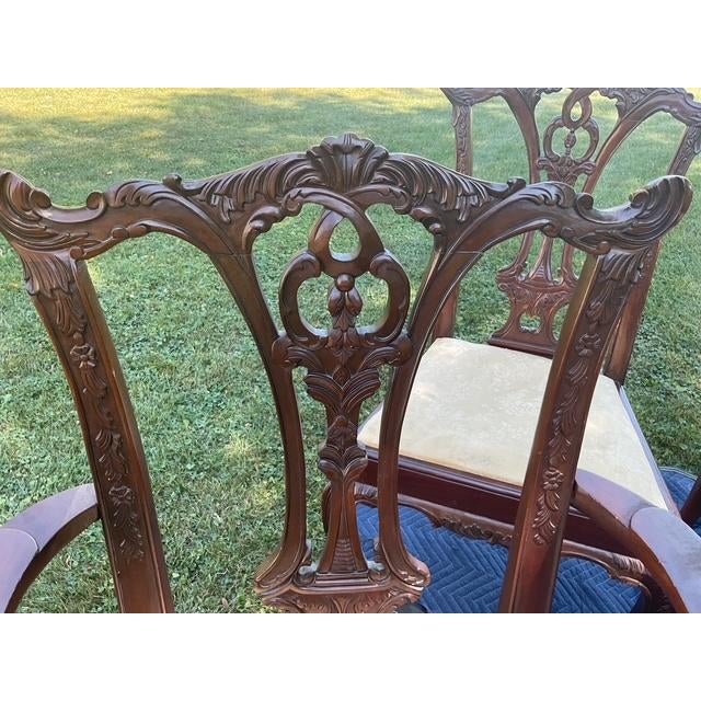 Vintage Hi-End Hand-Carved Mahogany Dining Chairs- Set of 6 For Sale - Image 9 of 10