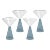 Viterbo Martini Glasses - Blue, Set of 4 For Sale