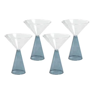 Viterbo Martini Glasses - Blue, Set of 4