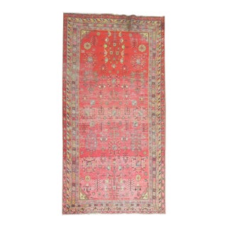 Antique Distressed Khotan Gallery Rug, 6'4'' x 12'8'' For Sale