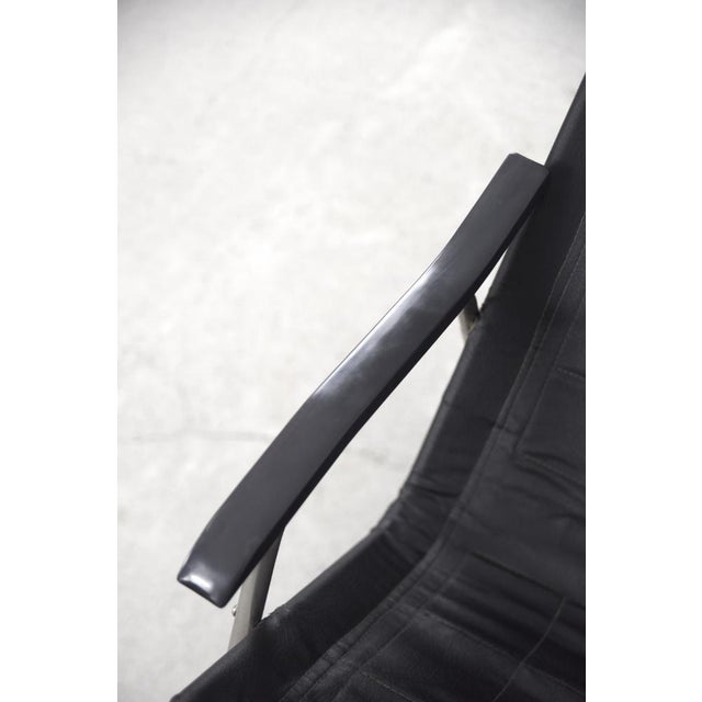 Postmodern Black Leather Rocking Chair by Takeshi Nii, 1950s For Sale - Image 18 of 18