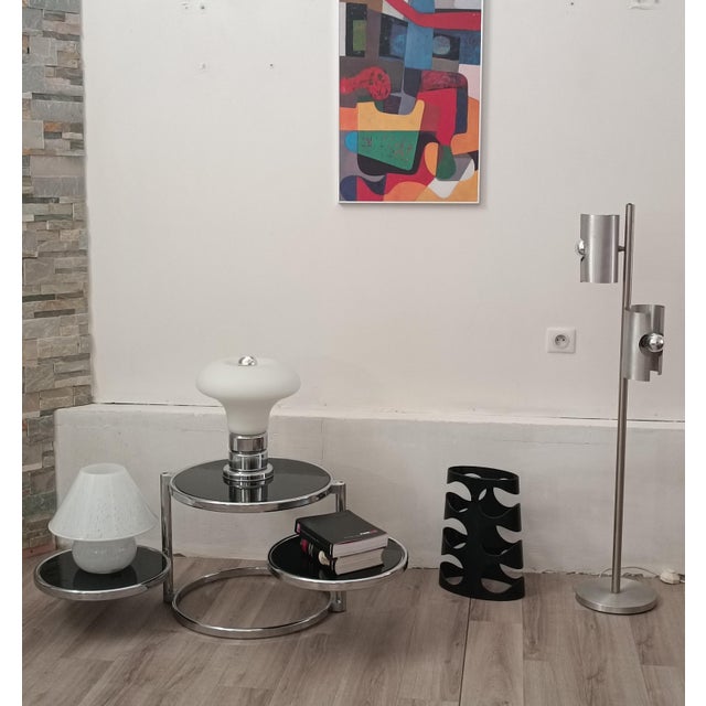 Metal Space Age Table Lamp, Murano, Italy, 1970s For Sale - Image 7 of 11