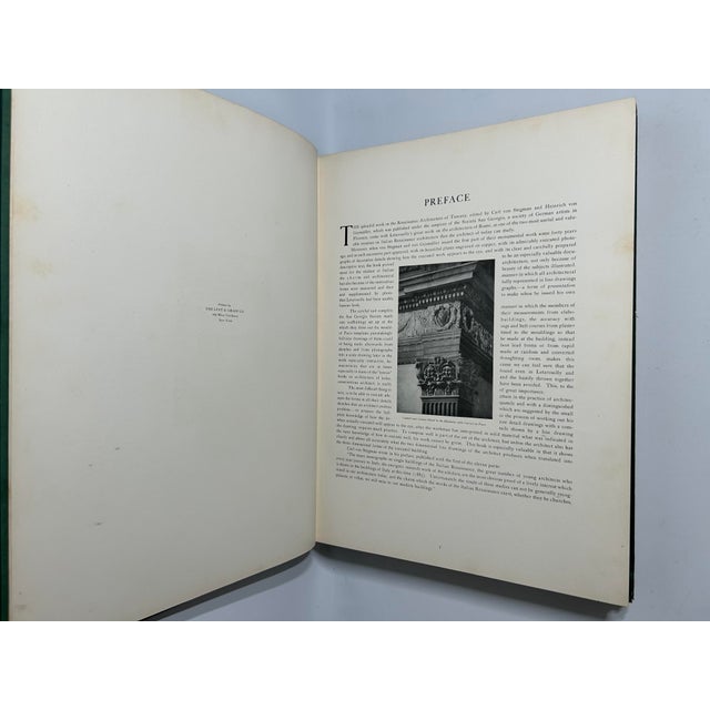 1920s Illustrated Folio Volume Set, Carl Von Stegmann's the Architecture of the Renaissance in Tuscany - 2 Books For Sale - Image 4 of 12