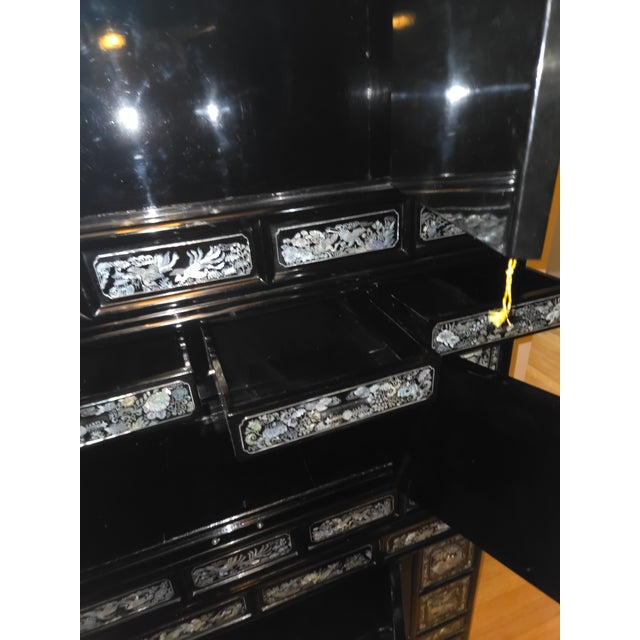 Vintage Korean Mother-of-Pearl Inlay Cabinet For Sale - Image 4 of 10