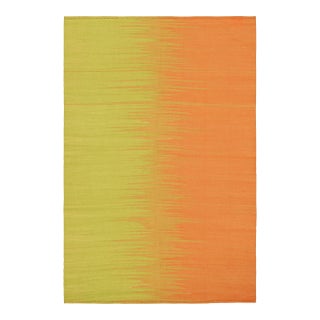 Rug & Kilim’s Contemporary Kilim in Yellow & Orange Stripes & Geometric Patterns For Sale