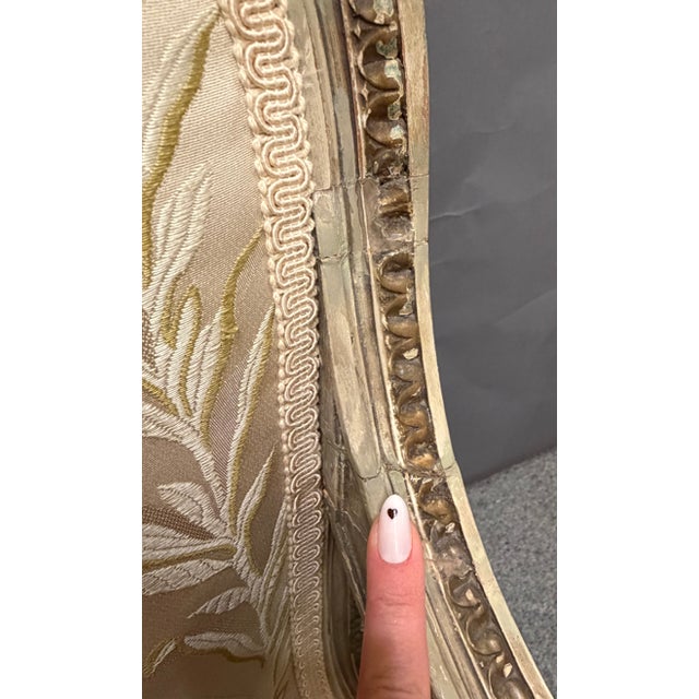 Celadon Set of 4 19th Century French Louis XVI Style Armchairs, Original Polychrome & Parcel Gilt, Circa 1890 For Sale - Image 8 of 8