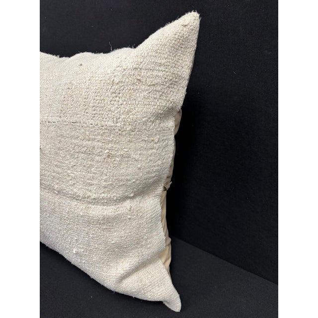 Contemporary Turkish Hemp Pillow Cushion Natural Beige Pillow Cushion Cover 24x24 For Sale - Image 3 of 4